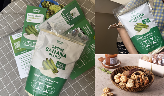 green banana flour powder